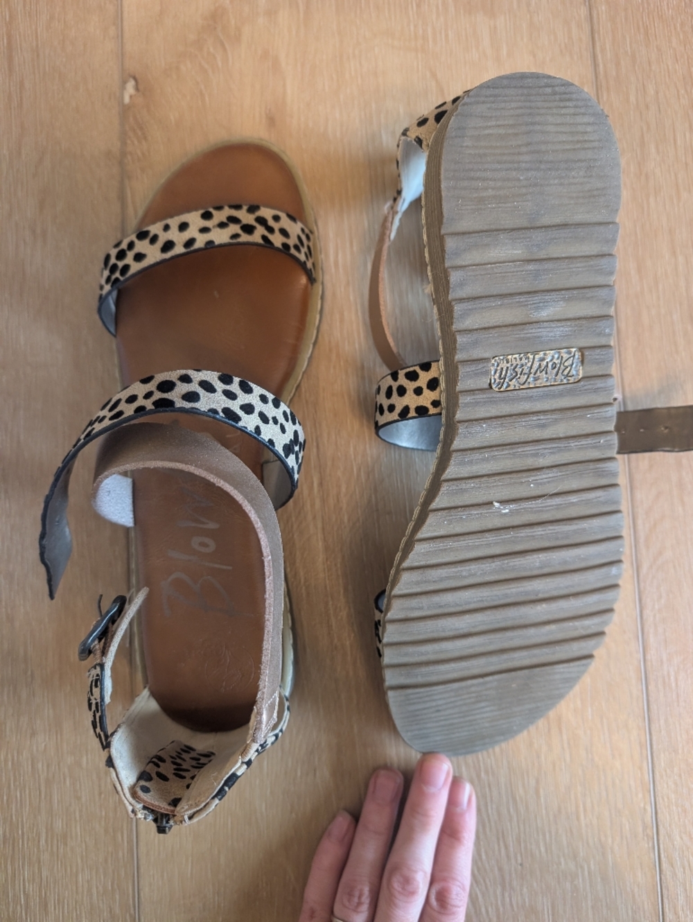 Blowfish Ozone women's sandal, leopard print, size 8.5